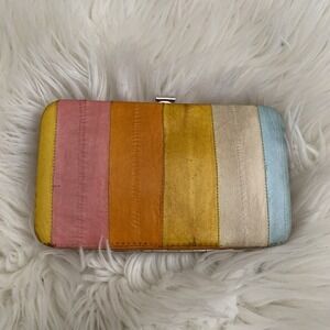 Latico Leather Striped Colorful Vintage Clutch Wallet Case